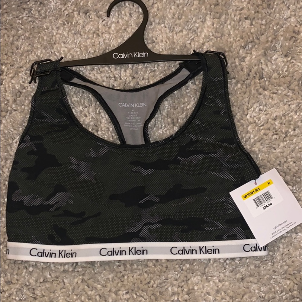 camouflage calvin klein sports bra